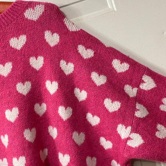 NWT Vince Camuto Sz 2XL Sweater Pink White Heart Print Valentines Day Love - Picture 7 of 12